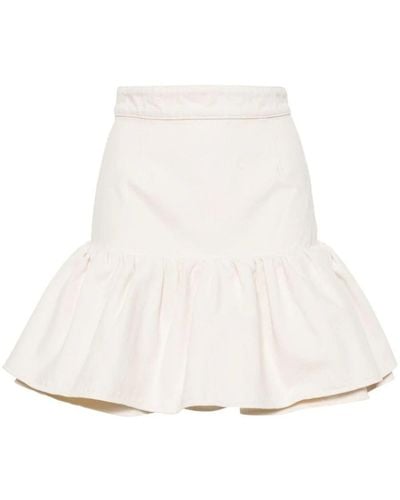 Patou Miniskirt With Ruffles - White
