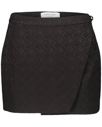 Marine Serre Moon Diamond Jacquard Wrap Skirt - Black