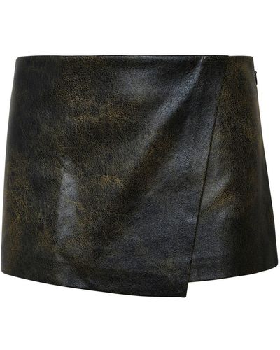 ANDAMANE Two-tone Polyester Blend Mini Skirt - Black