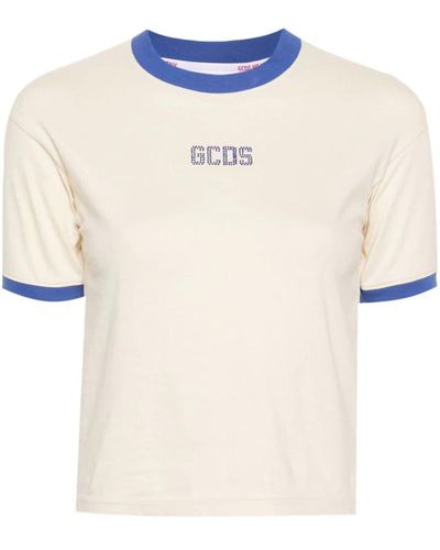 Gcds T-Shirt With Rhinestones - White