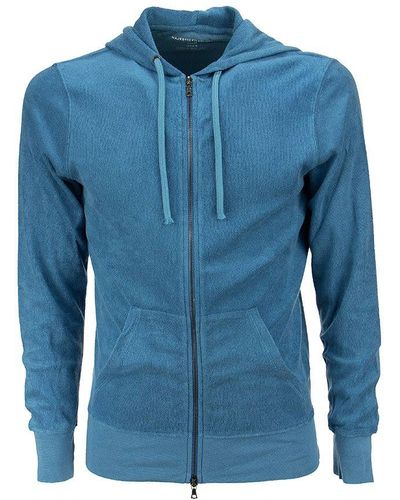 Majestic Filatures Hooded Sweatshirt In Cotton And Modal - Blue