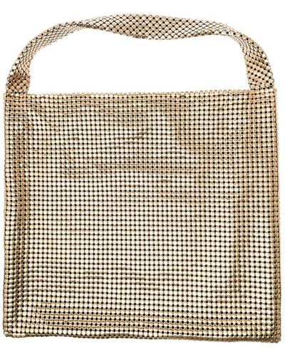 Rabanne 'pixel' Gold-tone Tote Bag In Metallic Mesh Woman - Gray