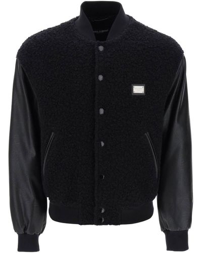 Dolce & Gabbana Wool Teddy Bomber Jacket - Black