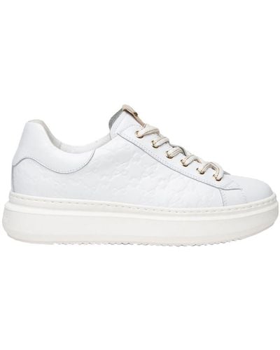 Nero Giardini Leather Sneakers Shoes - White