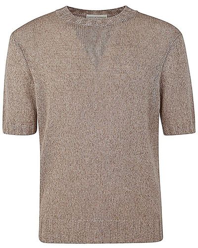 FILIPPO DE LAURENTIIS Short Sleeve Round Neck Pullover Clothing - Gray