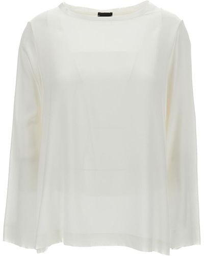 Plain Long-Sleeved Blouse - White