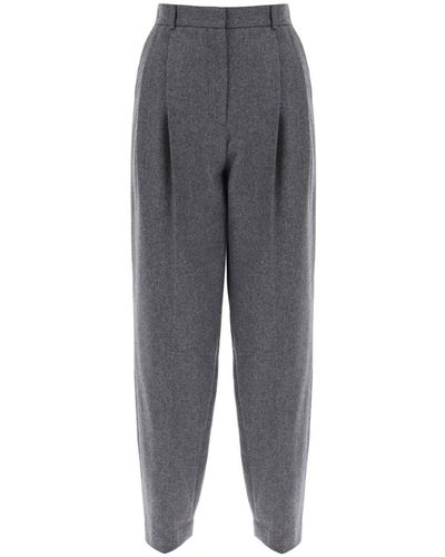 Totême Toteme Lightweight Tailored Flannel Pants - Gray