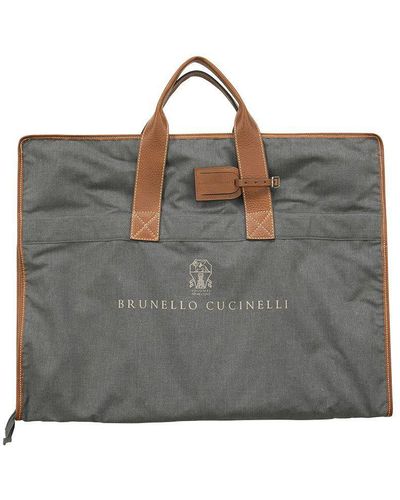 Brunello Cucinelli Cotton And Leather Covers - Grey