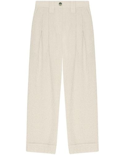 Ganni Mid-rise Straight-leg Tailored Trousers - White