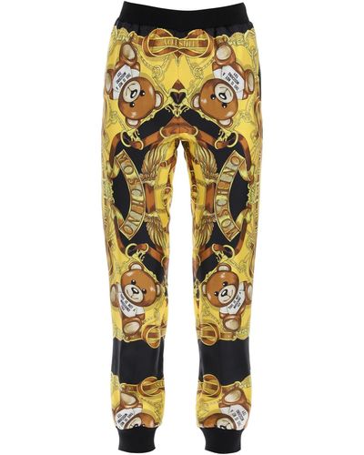 Moschino Silk jogger Pants With Foulard Print - Yellow