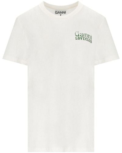 Ganni Relaxed Loveclub Off- T-Shirt - White