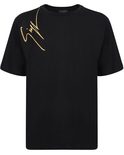 Giuseppe Zanotti Crew-neck T-shirt Crafted From Pure Cotton By - Black