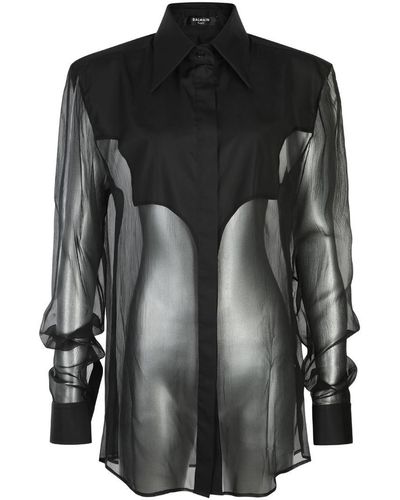 Balmain Silk Shirt - Black