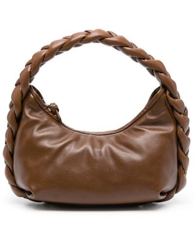 Hereu Espiga Shiny Leather Shoulder Bag - Brown