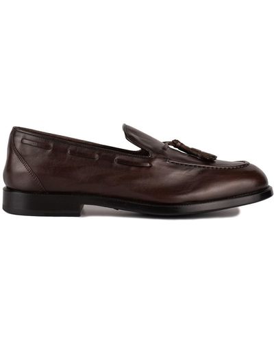 Alexander Hotto Smooth Ebony Leather Loafer - Brown