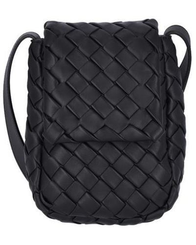 Bottega Veneta Woven Shoulder Bag - Black