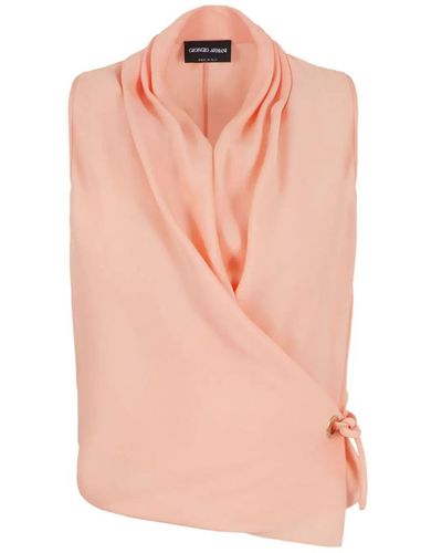 Giorgio Armani Crossed Sleeveless Top - Pink