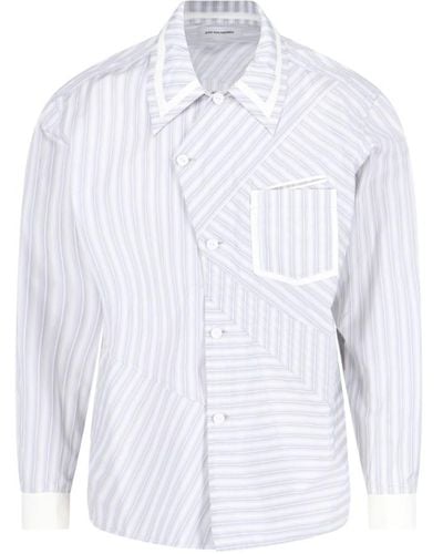 Kiko Kostadinov Stripe Asymmetric Shirt - White
