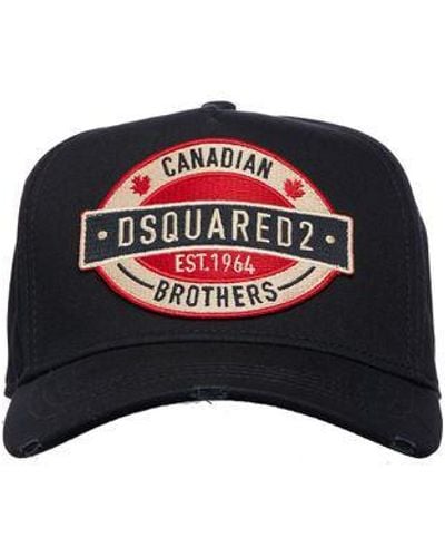 DSquared² Distressed Logo Cap. - Red