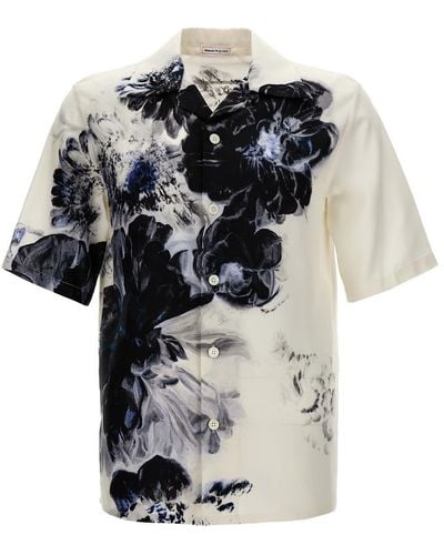 Alexander McQueen Silk Hawaiian Shirt - Natural