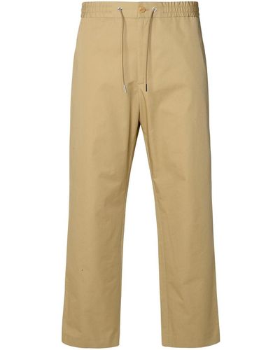 Moncler Beige Cotton Pants - Natural