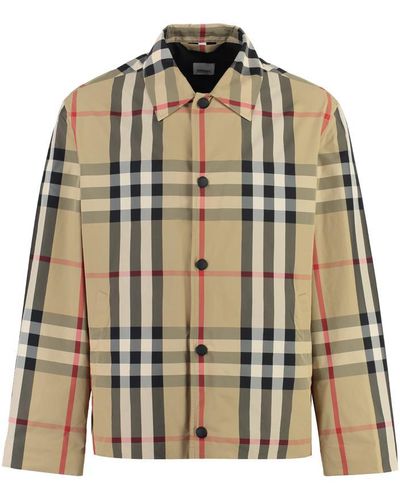 Burberry Checked Jacket - Natural