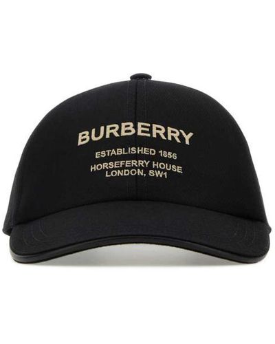 Burberry Black Cotton Baseball Cap