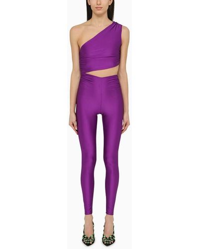 ANDAMANE Symmetrical Close-fitting Jumpsuit - Purple