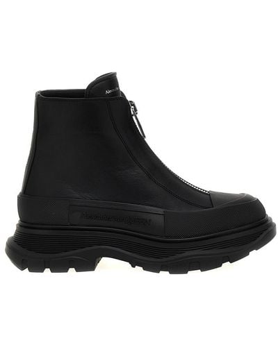 Alexander McQueen Zip Tread Slick Boots, Ankle Boots - Black
