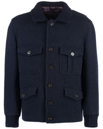 Etro Wool Knit Jacket - Blue