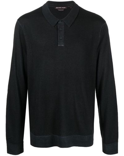 Michael Kors Long-sleeve Polo Shirt - Black