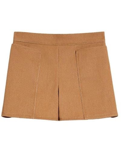 Max Mara Mini Money Shorts - Natural