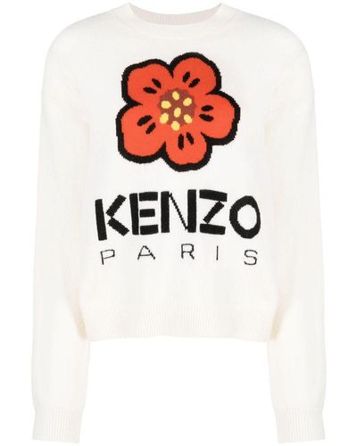 KENZO Boke Flower-jacquard Jumper - White