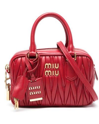 Red Miu Miu Matelasse Shoulder Bag – Designer Revival