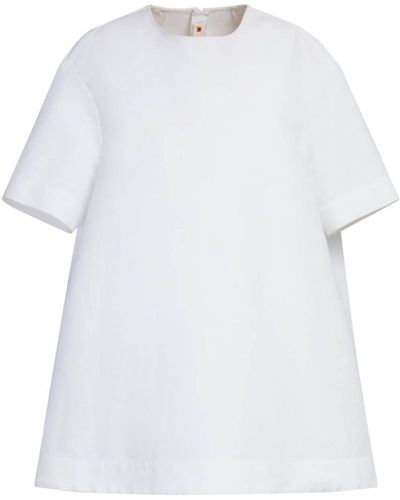 Marni Short-Sleeve Cotton Minidress - White