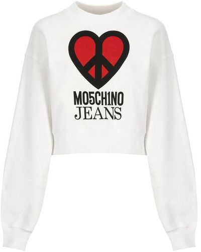 Moschino Jeans Sweatshirt With Logo - White