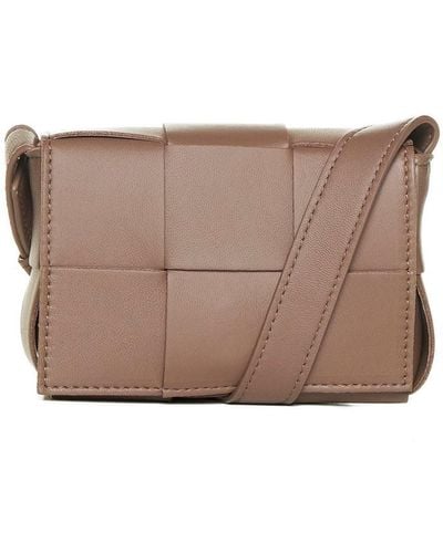 Bottega Veneta Cassette Mini Shoulder Bag - Brown