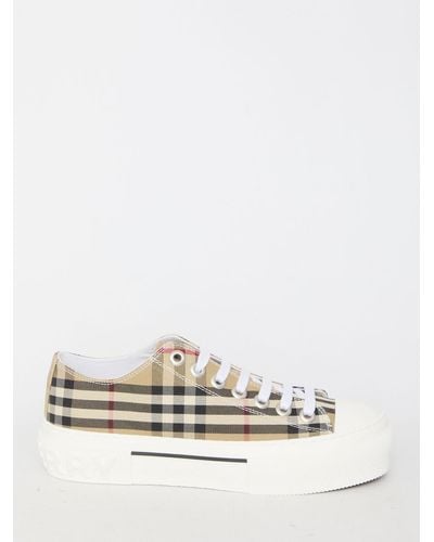 Burberry Low Top Check Sneakers - White