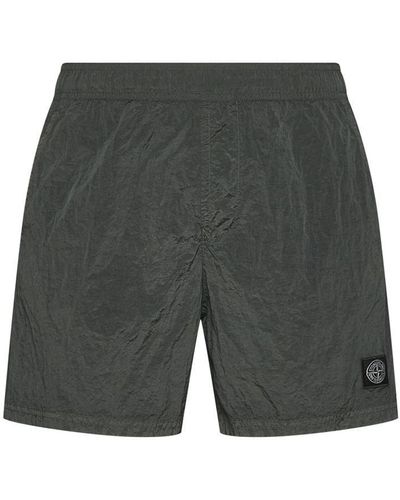 Stone Island Logo-patch Swim Shorts - Gray