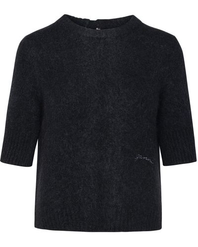 Ganni Wool Blend Sweater - Black