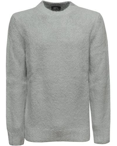 A.P.C. Long Sleeved Knitted Sweater - Grey