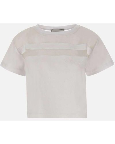 Iceberg Cotton Jersey Crop T-Shirt Silk - White