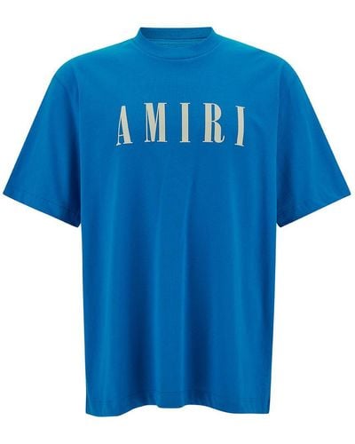 Amiri Light T-Shirt With Contrasting Logo Print - Blue