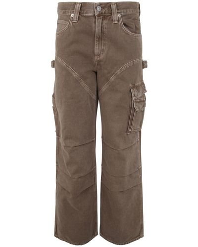 Agolde Feather Maxi Cargo Jeans Clothing - Brown