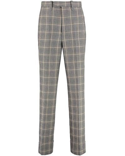 Gucci Check-pattern Wide-leg Pants - Gray