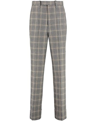 Gucci Check-pattern Wide-leg Trousers - Grey