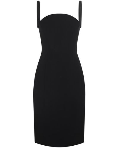 Versace Viscose Blend Sleeveless Dress - Black