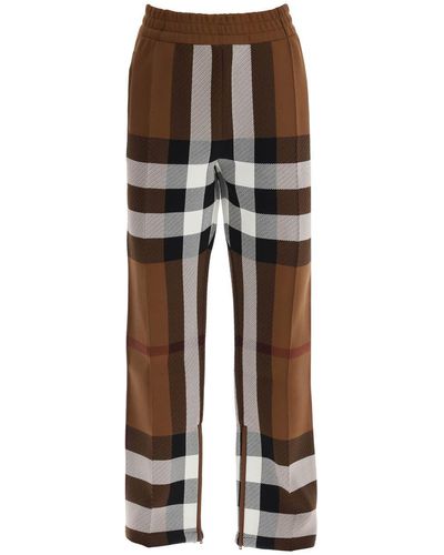 Burberry Check Track Trousers - Brown