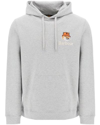 Barbour Maison Kitsuné Hoodie - Grey