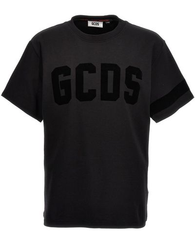 Gcds Velvet Logo T-shirt - Black